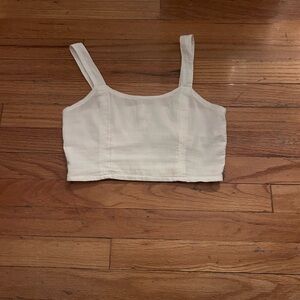white, xs, silk cropped tank from arie. New with tags and never worn